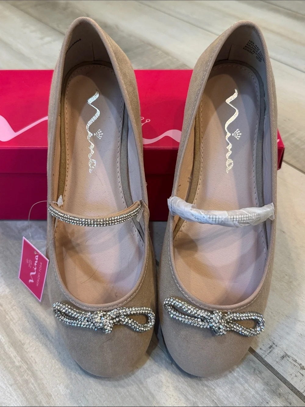 Nina Tan Jeweled Bow Ballet Flats